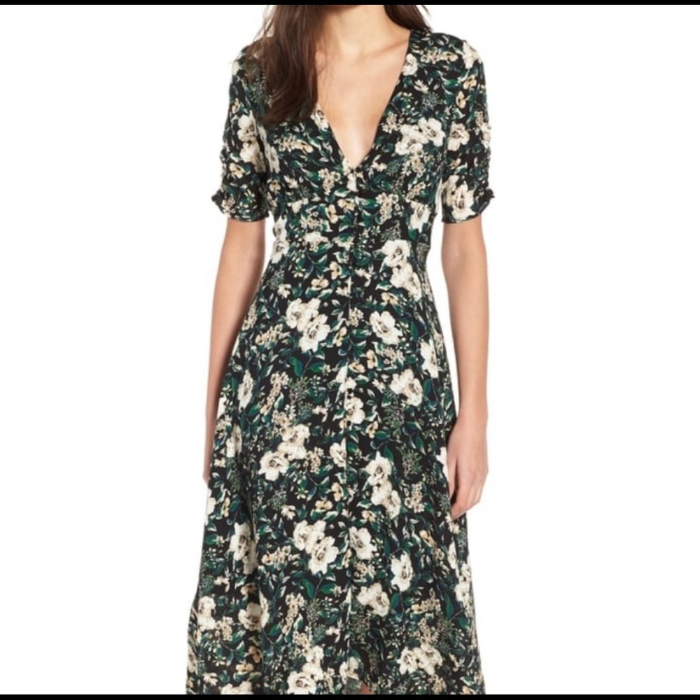 Astr classy Green Button Down Midi Dress